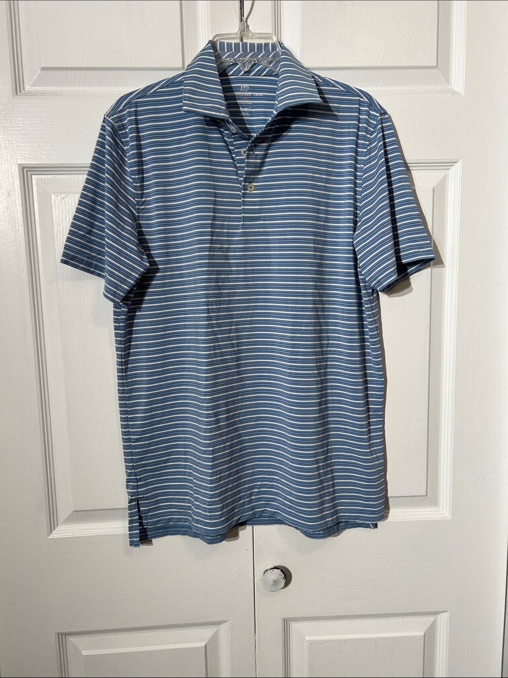 Southern Tide Blue and White Striped Performance Polo Size M Medium